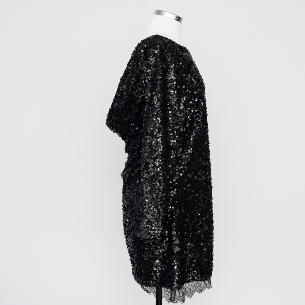 Sachin & Babi. Black Sequin Cowl Back Cameron Dress. - Picture 3 of 12